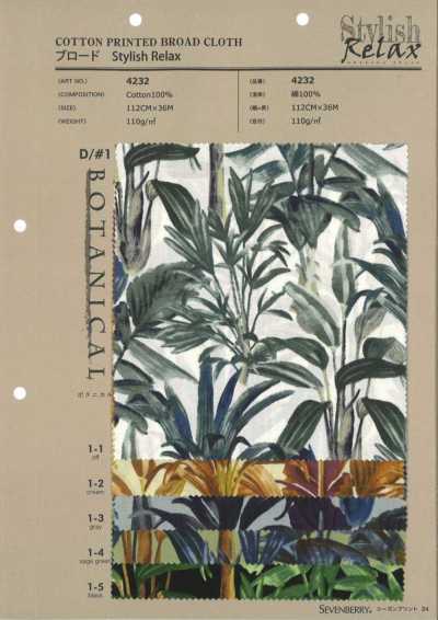 4232 ブロード スタイリッシュリラックス BOTANICAL