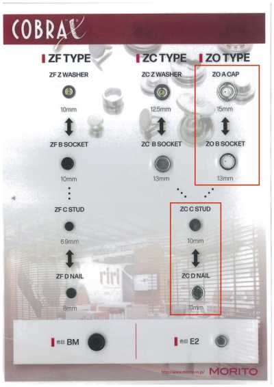 ZO-A/B/C/D COBRAX® ZO 4SET(CAP/バネ/ゲンコ/ホソ)