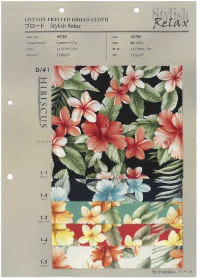4236 SEVENBERRY® ブロード Stylish Relax ハイビスカス