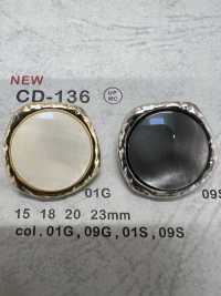 CD-136 メタルボタン 裏足 縁あり 大阪プラスチック工業(DAIYA BUTTON) サブ画像