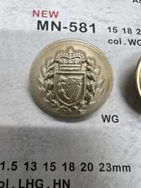 MN-581 エンブレム メタルボタン 裏足 縁あり 大阪プラスチック工業(DAIYA BUTTON) サブ画像