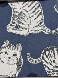 KTS7110 綿麻キャンバス Big 猫 プリント[生地] コットンこばやし サブ画像
