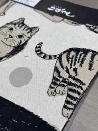KTS7110 綿麻キャンバス Big 猫 プリント[生地] コットンこばやし サブ画像