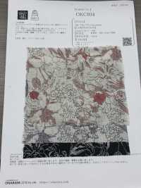 OKC034 60/リネンプリント line flower[生地] 小原屋繊維 サブ画像