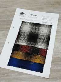 SBT-009 8/1オーガニックヘビーヘリンボン オンブレーチェック[生地] 桑村繊維 サブ画像