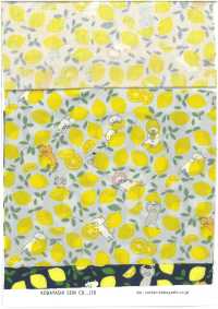 KTS7121 ブロード レモンネコ柄プリント[生地] コットンこばやし サブ画像