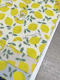 KTS7121 ブロード レモンネコ柄プリント[生地] コットンこばやし サブ画像