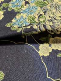 850561 スケア 藍染風 和柄 雲海に扇菊[生地] VANCET サブ画像