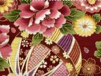 AP62902 色彩文様 ゴールドプリント サテン (丸巻)[生地] コスモテキスタイル サブ画像