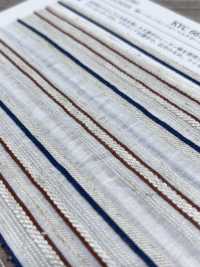 KYC667-55-1 綿 レーヨン リネン ドビー マルチボーダー[生地] 宇仁繊維(小紋工房) サブ画像