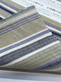 KYC673-W-1 綿 レーヨン リネン ドビー マルチボーダー 広巾[生地] 宇仁繊維(小紋工房) サブ画像