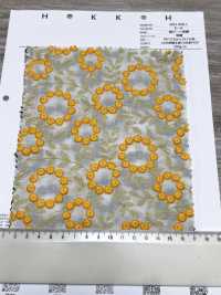 4027-848-1 綿 ローン 刺繍 ボンボンフラワー レース[生地] 北高 サブ画像