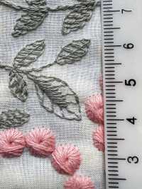 4027-848-1 綿 ローン 刺繍 ボンボンフラワー レース[生地] 北高 サブ画像