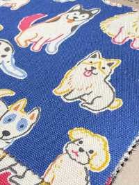 850608 オックス 未晒コットン イッヌパラダイス[生地] VANCET サブ画像