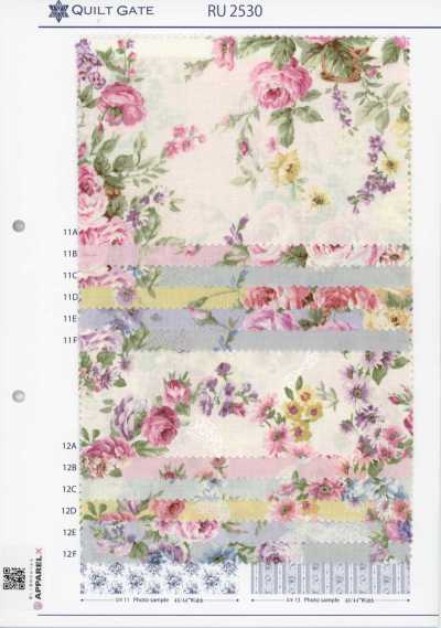 RU2530 RURU BOUQUET Rose Wreath プリント シーチング (丸巻)