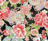 850628 スケア 花金和柄 牡丹菊葵に鼓[生地] VANCET サブ画像