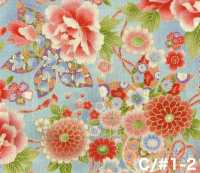 850628 スケア 花金和柄 牡丹菊葵に鼓[生地] VANCET サブ画像