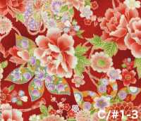 850628 スケア 花金和柄 牡丹菊葵に鼓[生地] VANCET サブ画像