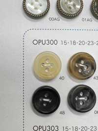 OPU300 ユリア樹脂製 フチあり 4つ穴ボタン サブ画像