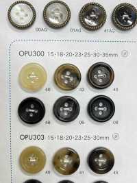 OPU300 ユリア樹脂製 フチあり 4つ穴ボタン サブ画像