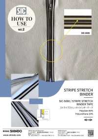 SIC-5090 ストライプストレッチバインダーテープ[リボン・テープ・コード] SHINDO(SIC) サブ画像