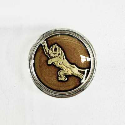 304 国産 スーツ・ジャケット用メタルボタン 虎柄ブラウン シルバー