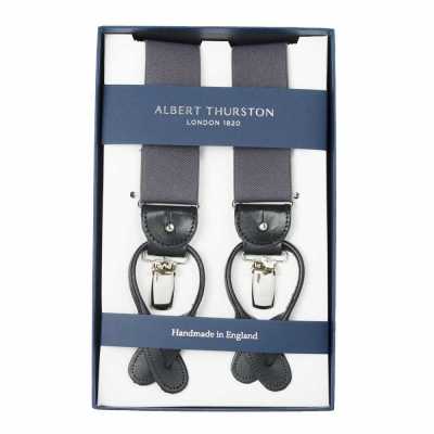 AT-DARKGREY ALBERT THURSTON サスペンダー ダークグレー エラスティック(ゴム) 2in1[フォーマルアクセサリー] ALBERT THURSTON サブ画像