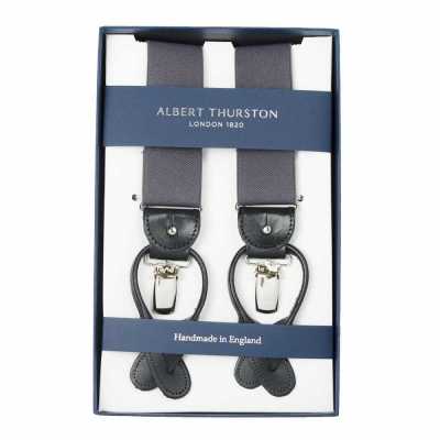 AT-DARKGREY ALBERT THURSTON サスペンダー ダークグレー エラスティック(ゴム) 2in1