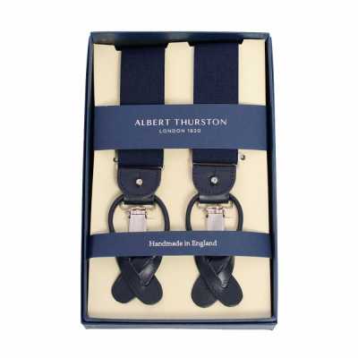 AT-NAVY-XL アルバートサーストン サスペンダー ネイビー無地 35MM XLサイズ