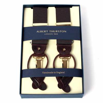 AT-BROWN-XL アルバートサーストン サスペンダー ブラウン エラスティック XLサイズ