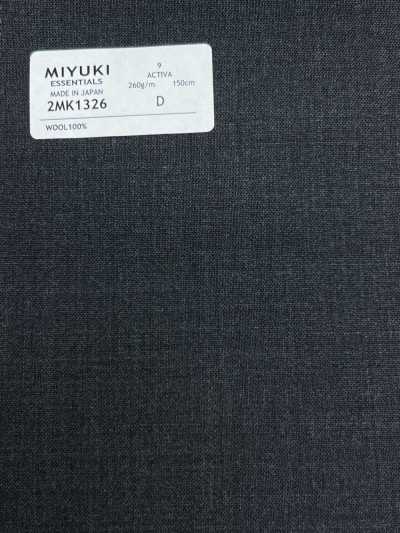 2MK1326 26SS 御幸生地 MIYUKI エッセンシャルズ ESSENTIALS ACTIVA チャコールグレー 無地