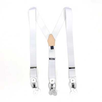 SR-WHITE SR-WHITE サスペンダー EXCYブレーシーズ ホワイト 無地 2in1 35mm エラスティック