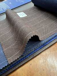 14CN1597 CANONICO 21 micron Wool & Linen ストライプ ブラウン[生地] CANONICO(カノニコ) サブ画像