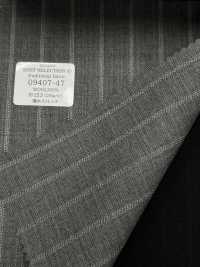 09407 TRADITIONAL FABRIC 撥水ストレッチ スーツ用 多様素材 ストライプ ライトグレー[生地] 国島株式会社 サブ画像