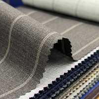 15CN1515 2025SS CANONICO カノニコ PURE WOOL TROPICAL SUITINGS 茶色 ペンシルストライプ[生地] CANONICO(カノニコ) サブ画像