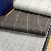 15CN1515 2025SS CANONICO カノニコ PURE WOOL TROPICAL SUITINGS 茶色 ペンシルストライプ[生地] CANONICO(カノニコ) サブ画像