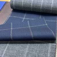15CN1541 CANONIC カノニコ 21μ RUSTIC TROPICAL 紺 ウィンドウペン[生地] CANONICO(カノニコ) サブ画像