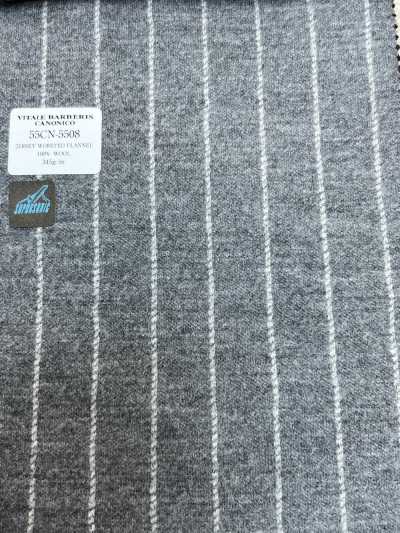 CANONICO(カノニコ) JERSEY WORSTED FLANNEL ライトグレー チョークストライプ