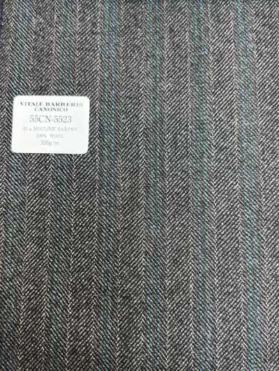 CANONICO(カノニコ) 21μ MOULINE' SAXONY グレー オルタネイトストライプ