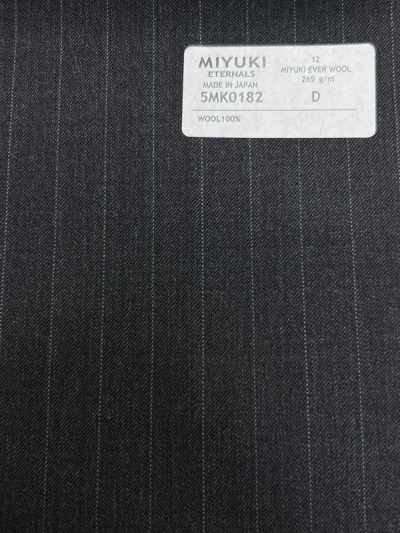 5MK0182 MIYUKI EVER WOOL（ミユキ・エバーウール） ストライプ チャコールグレー