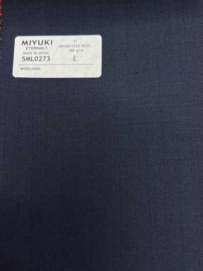 5ML0273 MIYUKI EVER WOOL（ミユキ・エバーウール） ヘリンボーン ネイビー