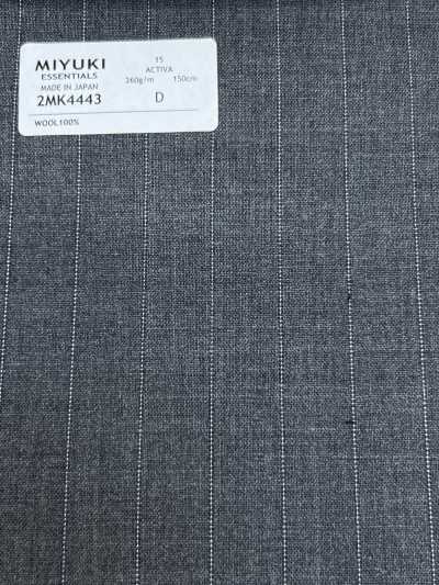 2MK4443 26SS 御幸生地 MIYUKI エッセンシャルズ ESSENTIALS ACTIVA ミディアムグレー ストライプ