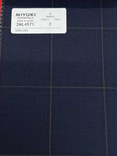 2ML4571 26SS 御幸生地 MIYUKI エッセンシャルズ TROPICS 紺 チェック