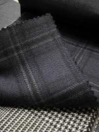 M02045-3 KUNISHIMA1850 Exclusive line 【SOMO CASHMERE 100%】 紺 3Dチェック[生地] 国島株式会社 サブ画像