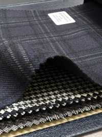 M02045-3 KUNISHIMA1850 Exclusive line 【SOMO CASHMERE 100%】 紺 3Dチェック[生地] 国島株式会社 サブ画像