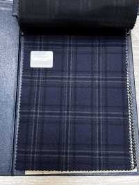 M02045-3 KUNISHIMA1850 Exclusive line 【SOMO CASHMERE 100%】 紺 3Dチェック[生地] 国島株式会社 サブ画像