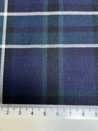 SK5536-GR 定番  国産 シルクウールストレッチ チェック グリーン[生地] 細井商事株式会社 サブ画像