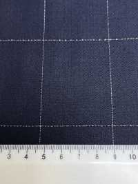LA5531-NV 定番  国産 シルクラメウールストレッチ チェック ネイビー[生地] 細井商事株式会社 サブ画像