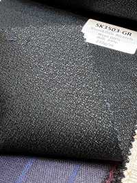 SK3503-GR 定番  国産 シルクウールストレッチ グリーン[生地] 細井商事株式会社 サブ画像