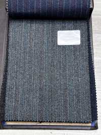56CN5230 CANONICO(カノニコ) 21 MOULINE SAXONY グレー/ターコイズ ストライプ[生地] CANONICO(カノニコ) サブ画像